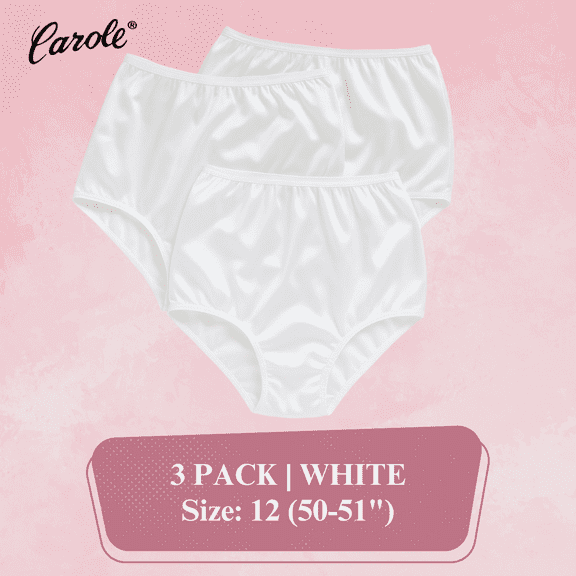 Carole Classic Nylon Briefs - Full Cut Women's Underwear - 3-Pack