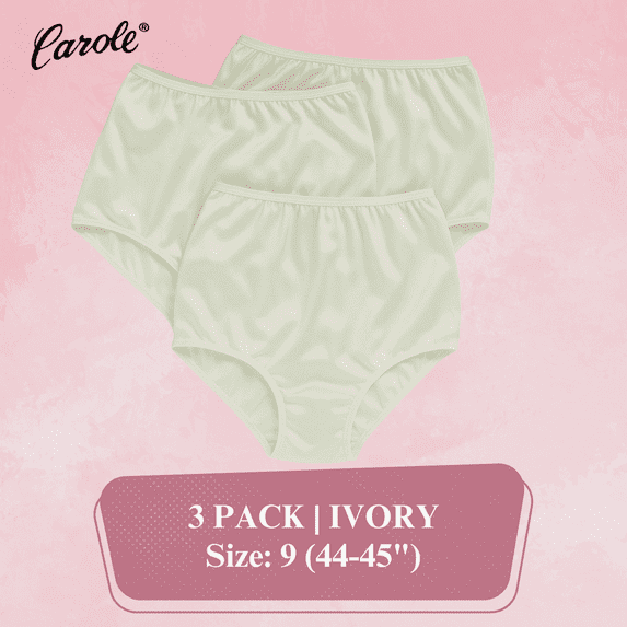 Carole Classic Nylon Briefs - Full Cut Women's Underwear - 3-Pack