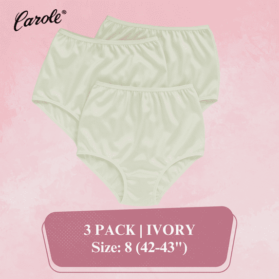 Carole Classic Nylon Briefs - Full Cut Women's Underwear - 3-Pack