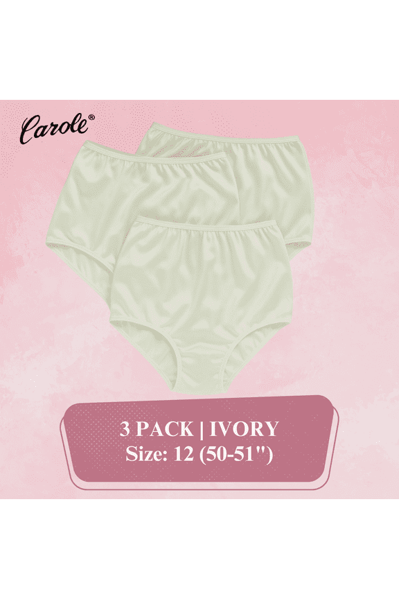 Classic Nylon Briefs - Full Cut Women's Underwear - 3-Pack