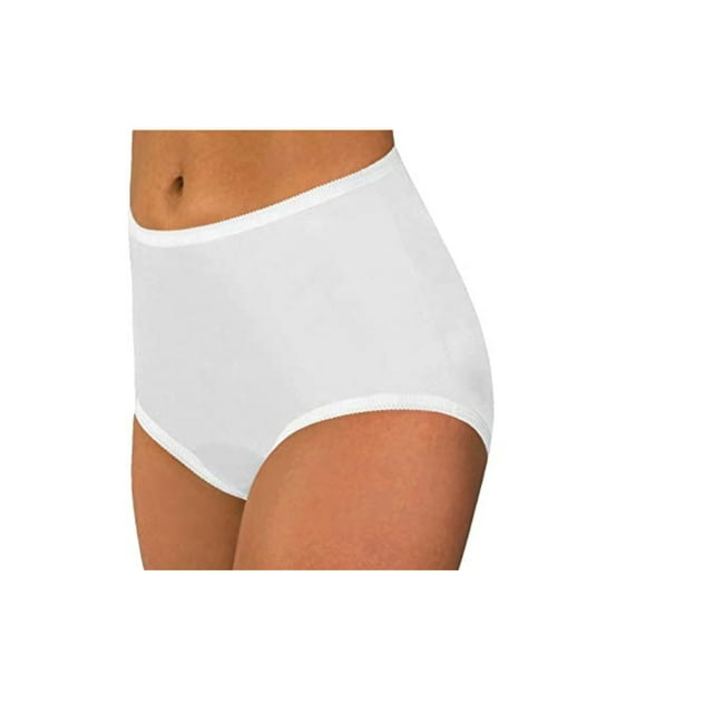 Women's Underwear Classic Nylon Panties Full Cut Carole Briefs, 3-Pack