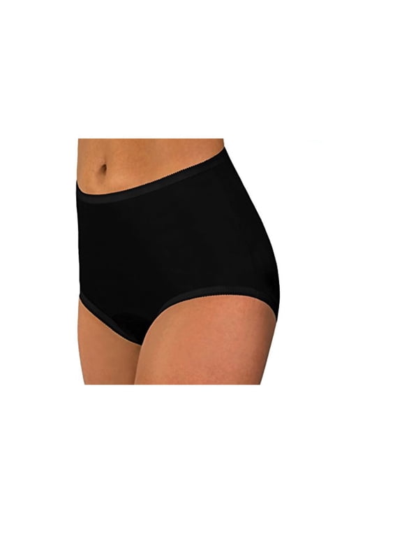 Women's Underwear Classic Nylon Panties Full Cut Carole Briefs, 3-Pack