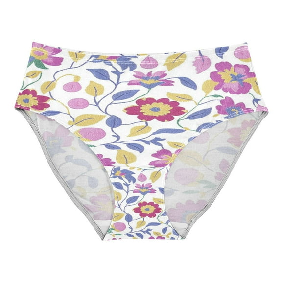 Women's Underwear Colorful Embroidered Flowers Hipster Panties Underwear for women, XX-Large