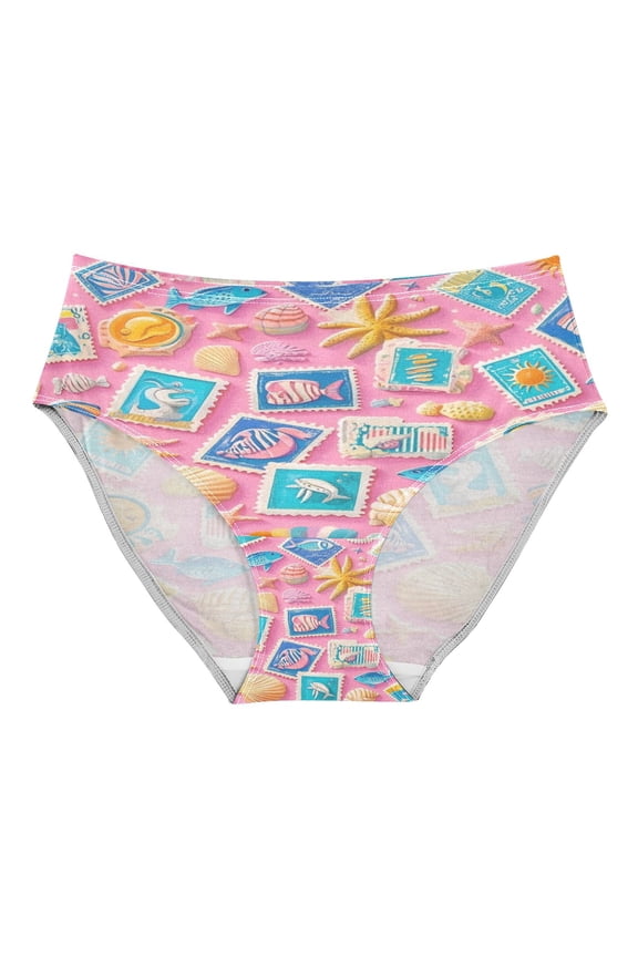 Women's Underwear Colorful Marine Life Hipster Panties Underwear for women, X-Large