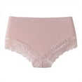 thumbnail image 1 of Women's Underwear Cotton Plus Size Clearance, Women's Solid Lace Plus Size High Waist Leak Proof Crotch Shorts Underwear Panties, 1 of 2