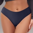 thumbnail image 1 of Women's Underwear Cotton Women's Ribbed Low-Rise Briefs Plus Size Panties for Women Navy XL, 1 of 9