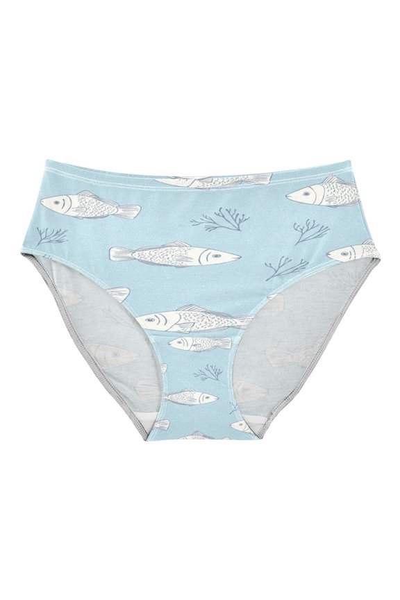 Women's Underwear Cute Fish Pattern Hipster Panties Underwear for women, Medium