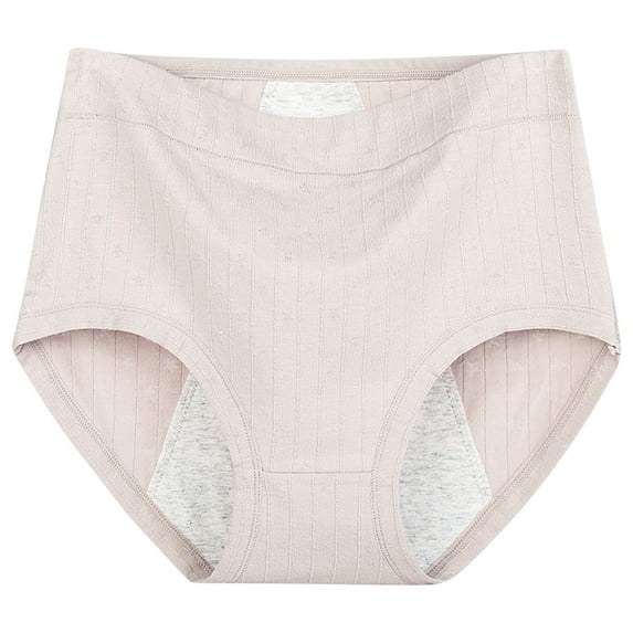 Women's Underwear High Waist Leakproof Panties Soft Briefs Breathable Comfortable Panties Underwear Women Briefs Cotton Gray 3XL