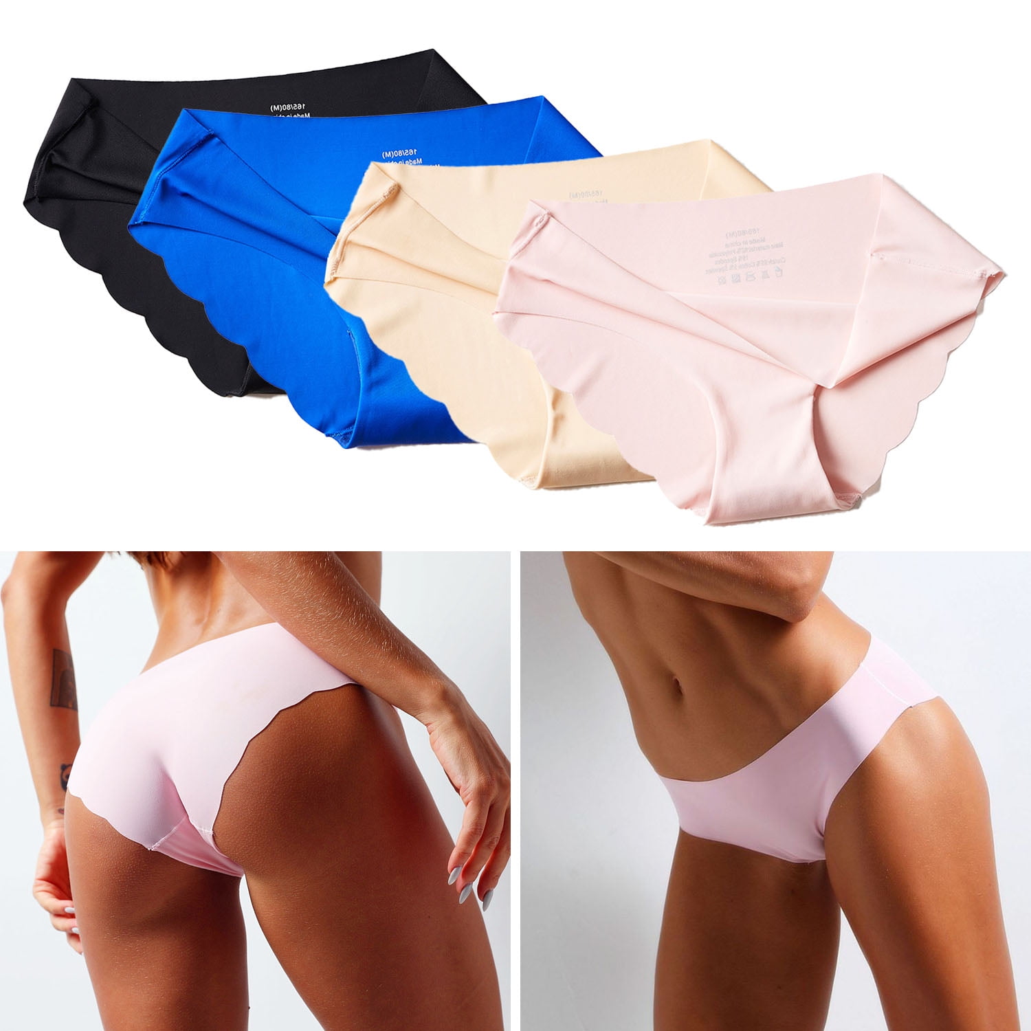 Women's Underwear Invisible Bikini No Show Nylon Spandex Ladies Panties