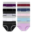 thumbnail image 1 of Women's Underwear Low Waist Large Size Pure Cotton Underwear Tummy Control Solid Color Hip Lifting Underwear 10 Pack, 1 of 8