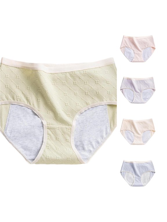 Women's Underwear Menstrual Crotch Leak Proof Extended Crotch Aunt Waist Triangle Underwear Womens Bikini Panties with Lace