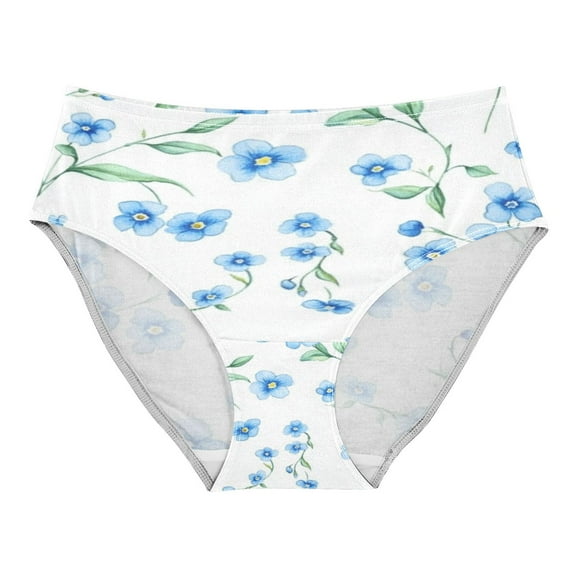 Women's Underwear Pastel Blue Leaves Hipster Panties Underwear for women, Large