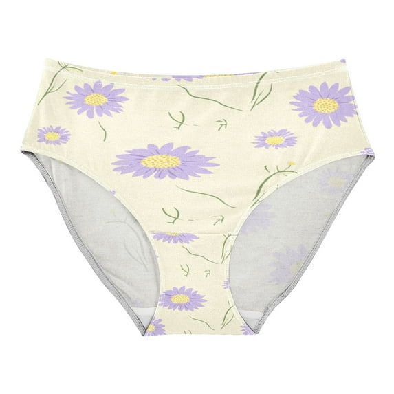 Women's Underwear Pastel Purple Chrysanthemum Pattern Hipster Panties Underwear for women, X-Large