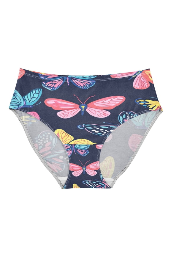 Women's Underwear Pattern Of Colorful Butterflies Hipster Panties Underwear for women, Medium