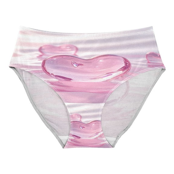 Women's Underwear Pink Heart-shaped Glass Hipster Panties Underwear for women, Medium