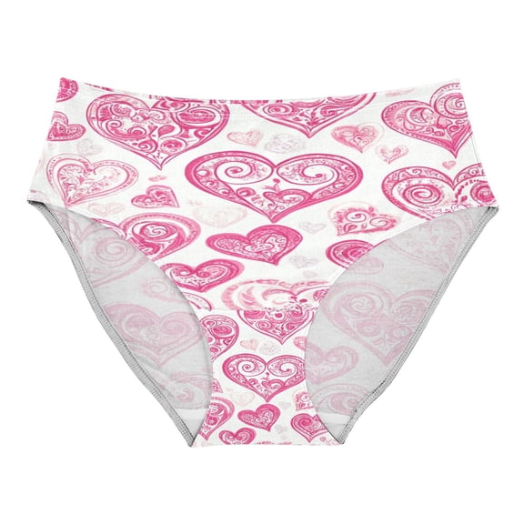 Women's Underwear Pink and Red Hearts Pattern Hipster Panties Underwear for women, XX-Large