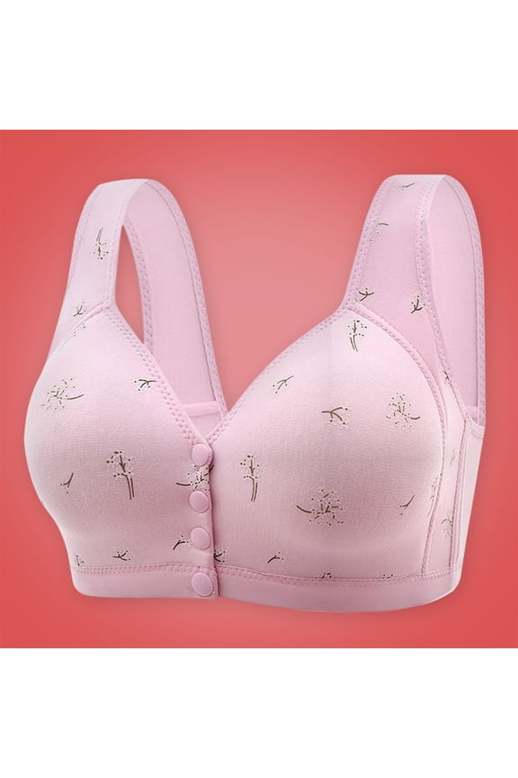 Women's Underwear Push Up Bra Front Closure Sports Bras Beauty Back Comfor Easy Close Front Buckle Corset Full-Coverage T-Shirt Bra