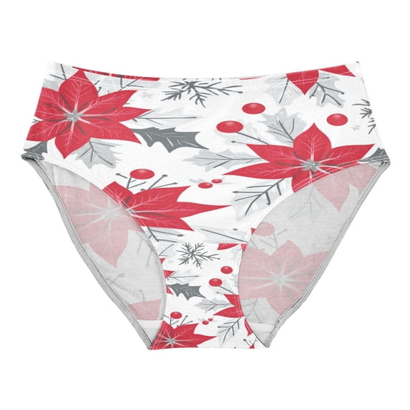 Women's Underwear Red Poinsettia Pattern Hipster Panties Underwear for women, Medium