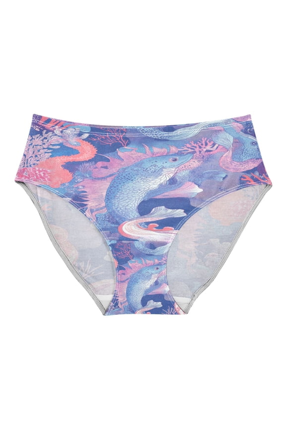 Women's Underwear Sea Creatures Pattern Hipster Panties Underwear for women, Medium