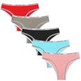 thumbnail image 1 of Women's Underwear Set, Lace Thong and Bikini Panties Brief Cotton Breathable Comfort Undies, 5 Pack (X-Large, Style-538), 1 of 3