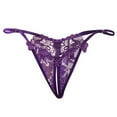 thumbnail image 1 of Women's Underwear Sexy And Tempting Hollowed Out Embroidery Low Waisted Open Crotch Thong Beautiful Side Opening T Pants, 1 of 2