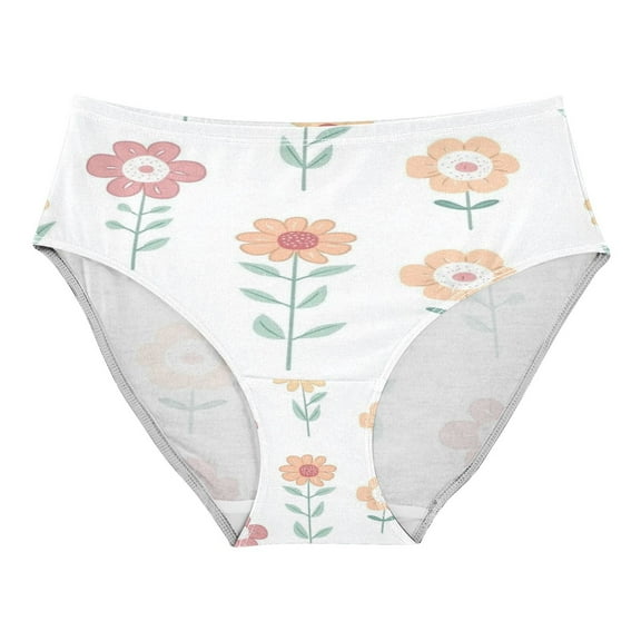 Women's Underwear Simple and Adorable Flowers Hipster Panties Underwear for women, Medium