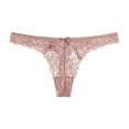thumbnail image 1 of Women's Underwear Stretch Microfiber Lace Thong Panties, 1 of 6