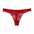 thumbnail image 1 of Women's Underwear Stretch Microfiber Lace Thong Panties, 1 of 5