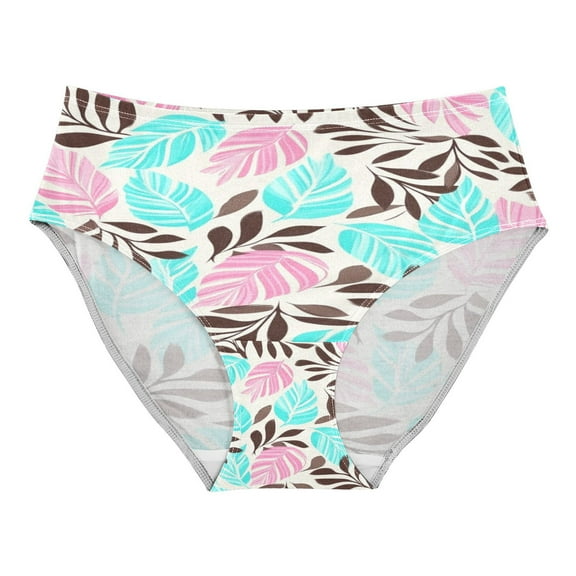 Women's Underwear Turquoise and Brown Leaf Seamless Hipster Panties Underwear for women, Small