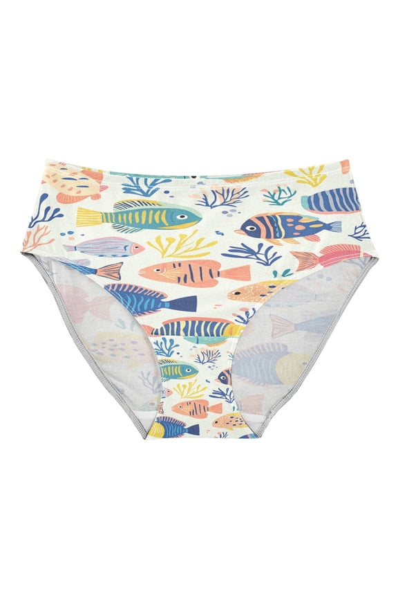 Women's Underwear Vibrant Colorful Fish Pattern Hipster Panties Underwear for women, X-Small