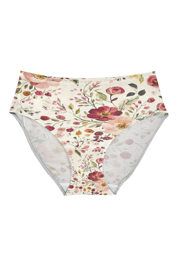 Women's Underwear Vintage Floral Print Pattern Hipster Panties Underwear for women, Large