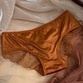 thumbnail image 1 of Women's Underwear Women's Solid Color Lace Bow Mid Low Waist Hollow out Mesh Gauze Briefs Womens Underwear Thong Brown L, 1 of 3