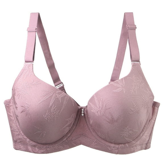 Women's Underwire Bra Supportive Push Up Bras Adustable Strap Plus Size Comfortable Thin Padded Bra for C/D/E Cup (105E, Pink)