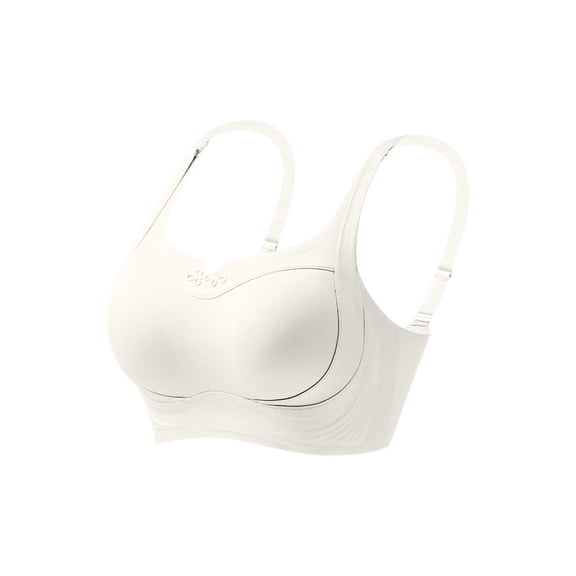 Women's Underwire Everyday Bras - Women's Solid Color Sling Seamless Bra with Removable Pads Everyday Bras White 34