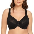 thumbnail image 1 of Women's Underwire Lace Unlined Everyday Bra Minimizer Full Coverage Bralette 44C, 1 of 5