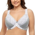 thumbnail image 1 of Women's Underwire Lace Unlined Everyday Bra Minimizer Full Coverage Plus Size 50DD, 1 of 8