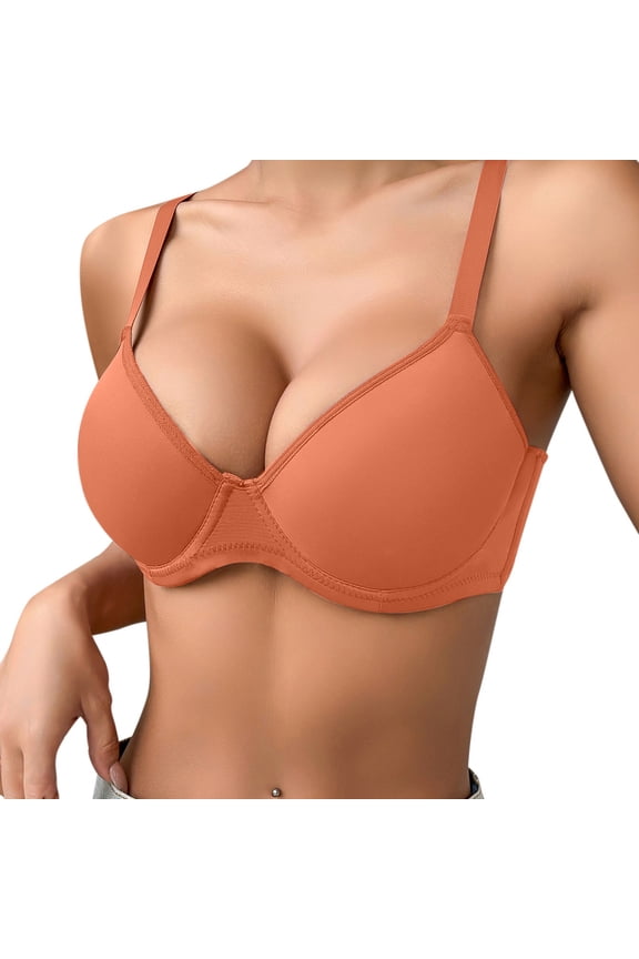 Women's Underwire Push Up Bra - Triple Breasted Support, Polyester Breathable Fabric, Available in B/C/D Cups for All Seasons