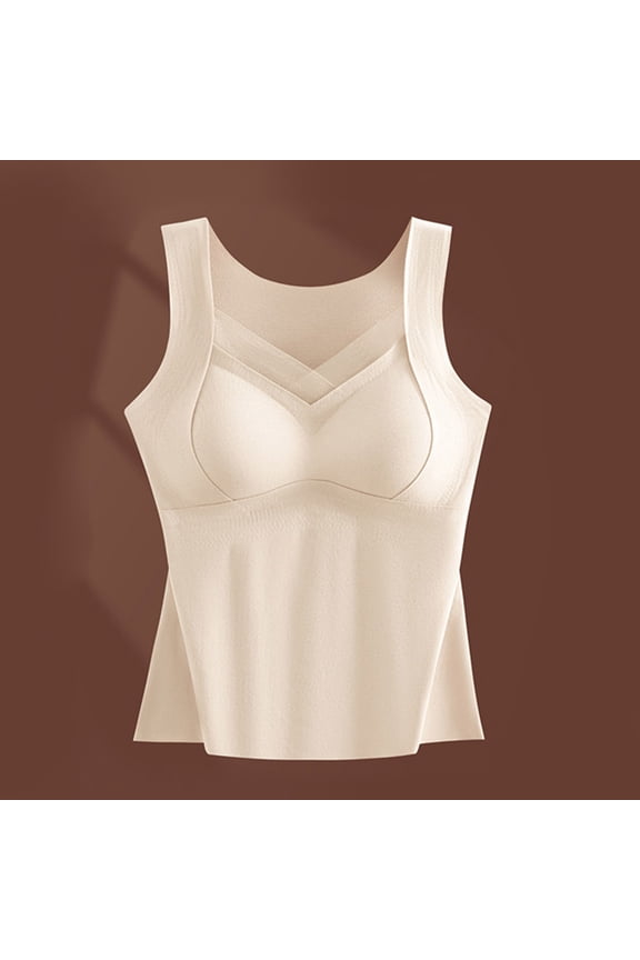 Women’s Underwire Smooth U Light T Shirt Convertible Bra Camisole Tank Top, XL, White