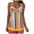 thumbnail image 1 of Women's Underwire Tankini Swimsuit - Twist V Neck Flowy Bathing Suit Top Only, No Bottom, 1 of 9