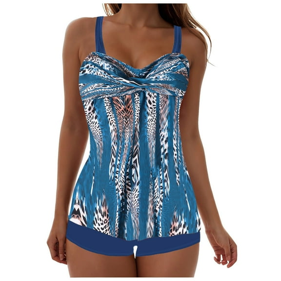 Women's Underwire Tankini Swimsuit - Twist V Neck Flowy Bathing Suit Top Only, No Bottom