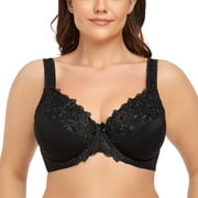 TELIMUSSTO Women's Sexy Floral Lace Plunge Bra Underwire Unlined Lingerie  Bralette Cup