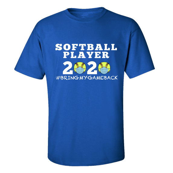 Women's Unisex Adult Softball Player 2020 Bring My Game Back Short Sleeve T-shirt-Royal-xxl