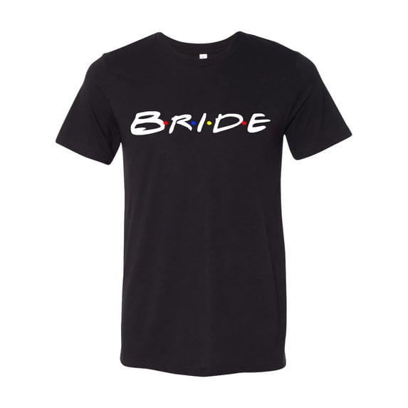 Women's Unisex Friends Inspired Bride Wedding Party Short Sleeve T-shirt-Black Triblend-Small