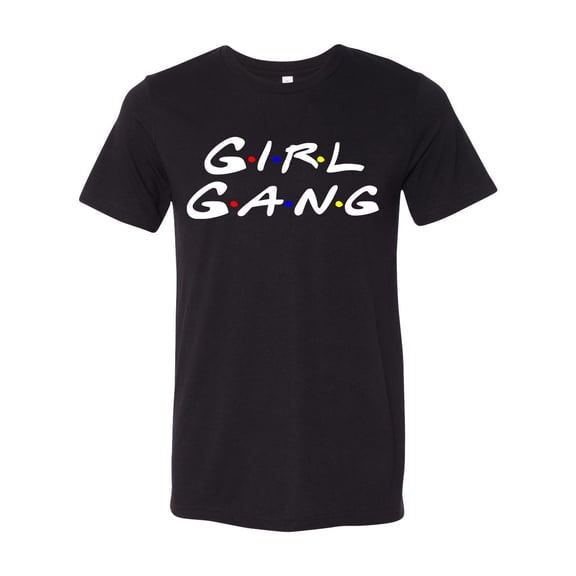 Women's Unisex Friends Inspired Girl Gang Short Sleeve T-shirt-Black Triblend-Small