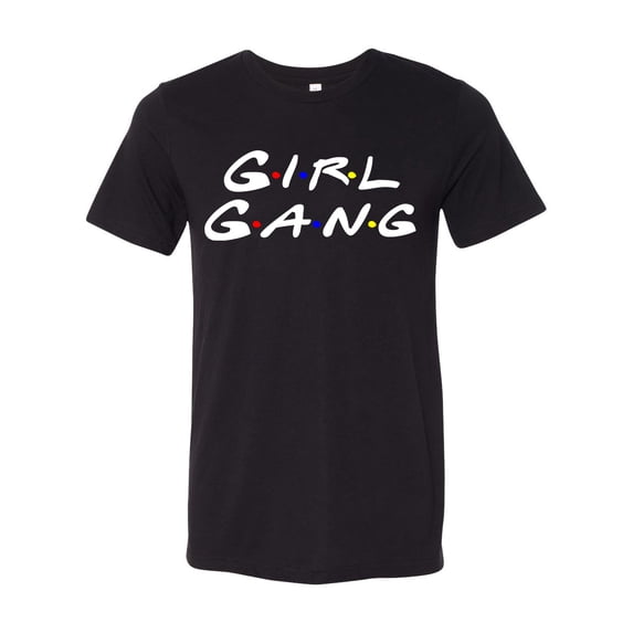 Women's Unisex Friends Inspired Girl Gang Short Sleeve T-shirt-Black Triblend-xxl