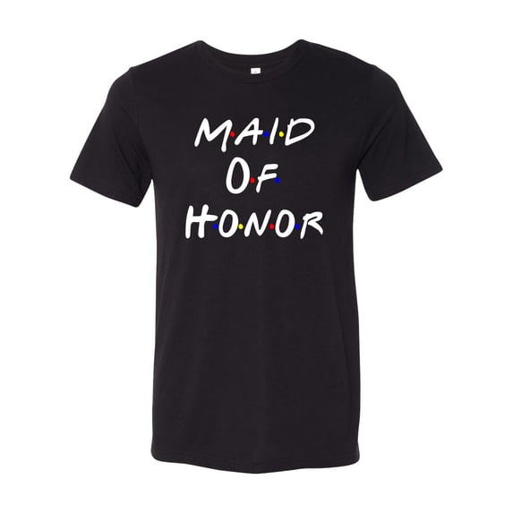 Women's Unisex Friends Inspired Maid of Honor Wedding Short Sleeve T-shirt-Black Triblend-Small