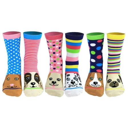 United Oddsocks Ladies Socks, 6 Socks Pack - Stockings, Motto Pawsome 37-42 (Uk 6,5-10,5)