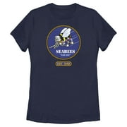Women's United States Navy Seabees Est. 1942  Graphic Tee Navy Blue Medium