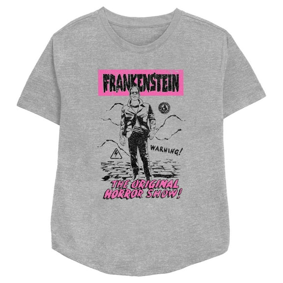 Women's Universal Monsters Distressed The Original Horror Show  Graphic Tee Athletic Heather X Large