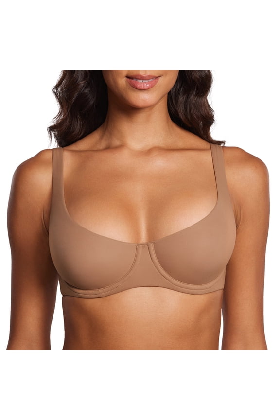 Women's Unlined Balconette Bra Underwire Supportive Plus Size Bras